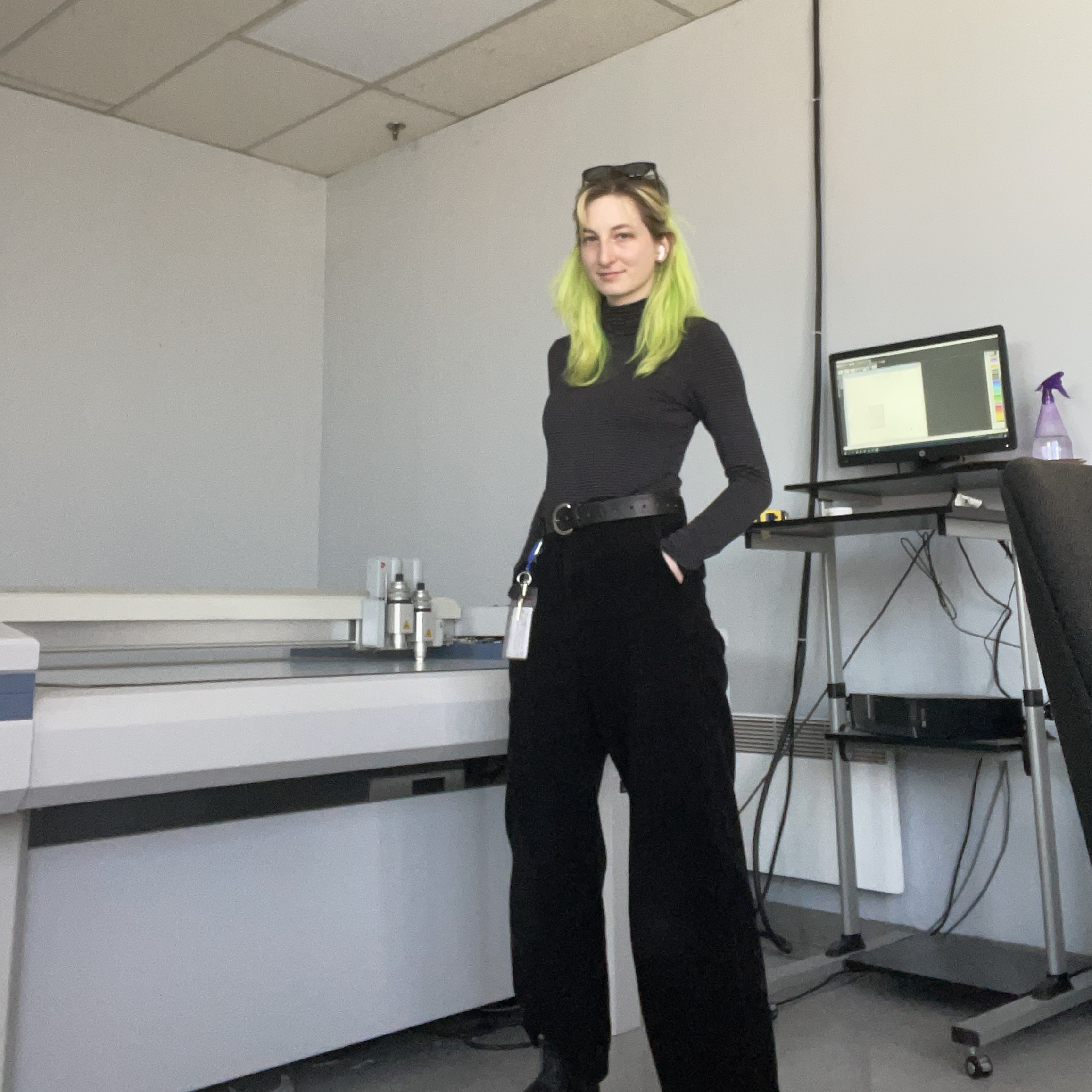Posing with the plotter table I had in my Ajax lab. Being the sole designer on my international team using this sort of table made me good at troubleshooting this sort of technology